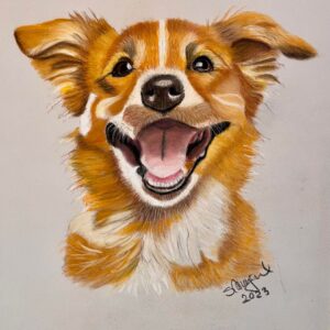 Happy smiling golden dog